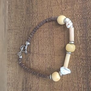 Wood and Shell Bracelet